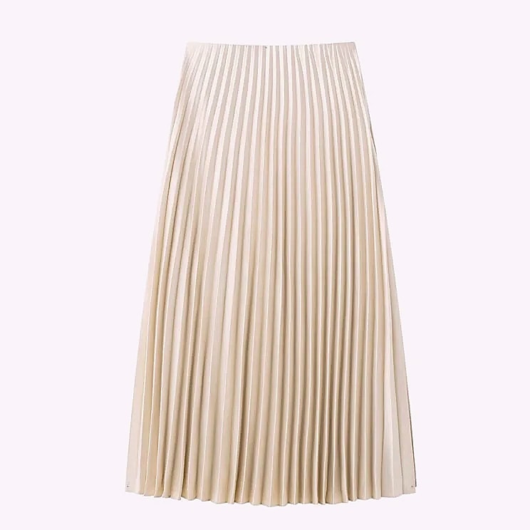 HXAO Women's Pleated Midi Skirt Brown Summer