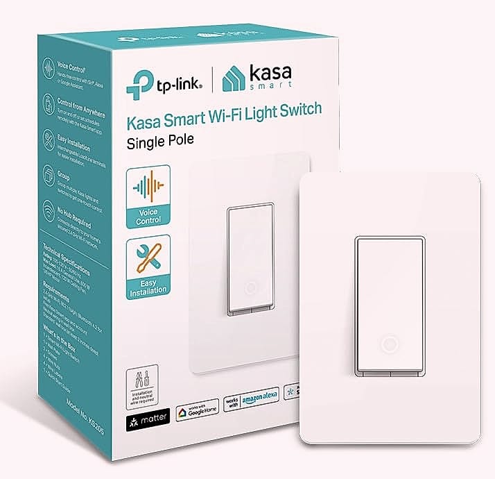 Kasa Smart HS200P3 Wi-Fi Light Switch, Single Pole