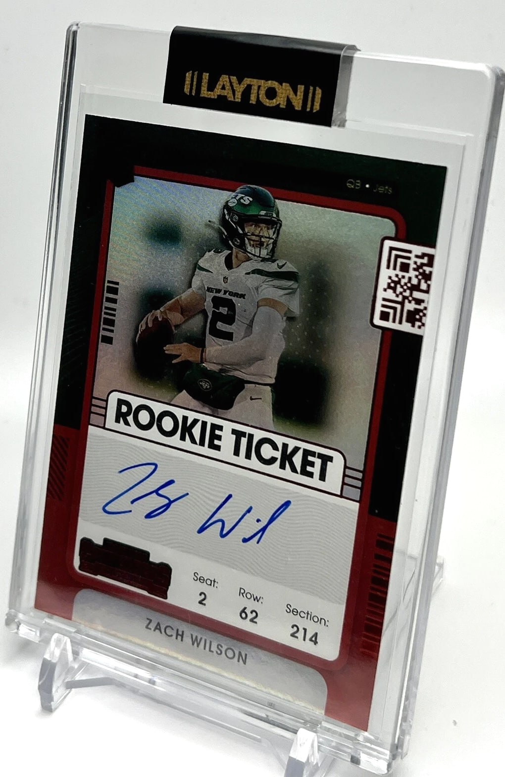 2021 Panini Contenders Rookie Ticket Zach Wilson Auto Red Zone Variation #102
