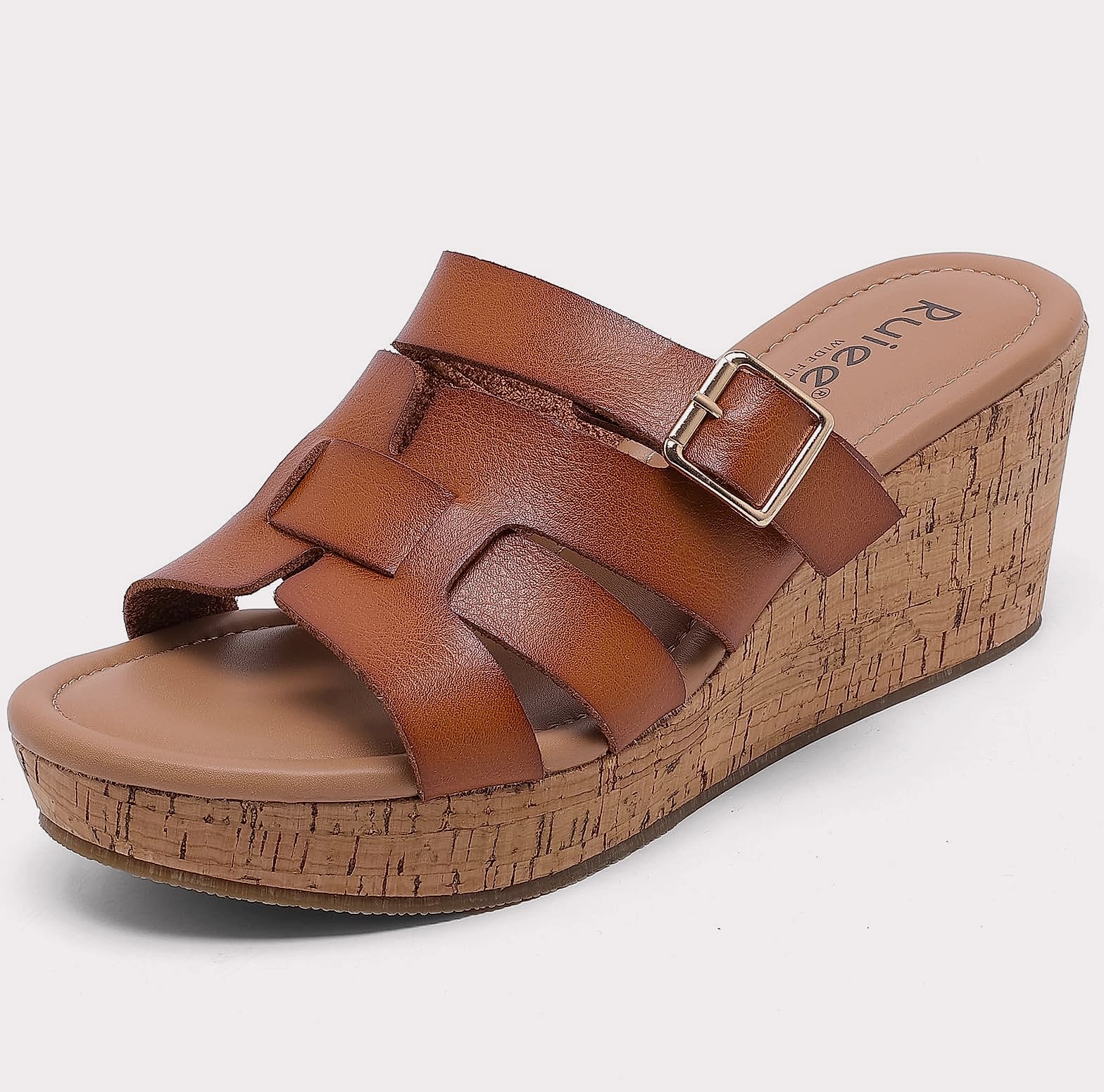 Ruiee Wide Width Wedge Sandals for Women Summer Comfort