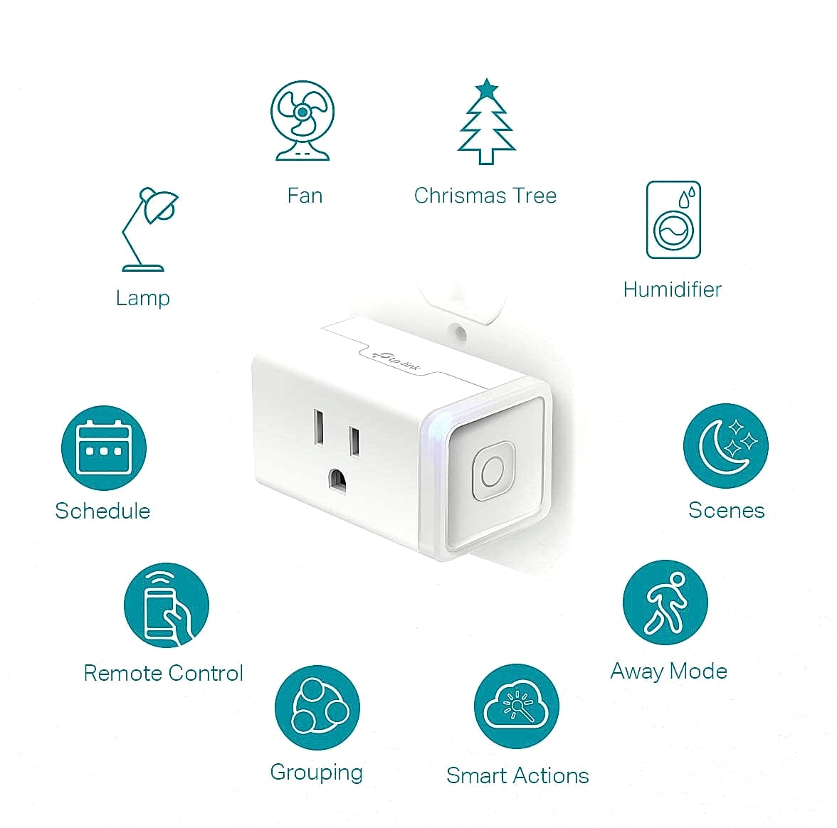 Kasa Smart Plug HS103P4 Wi-Fi Outlet 4-Pack with Voice Control