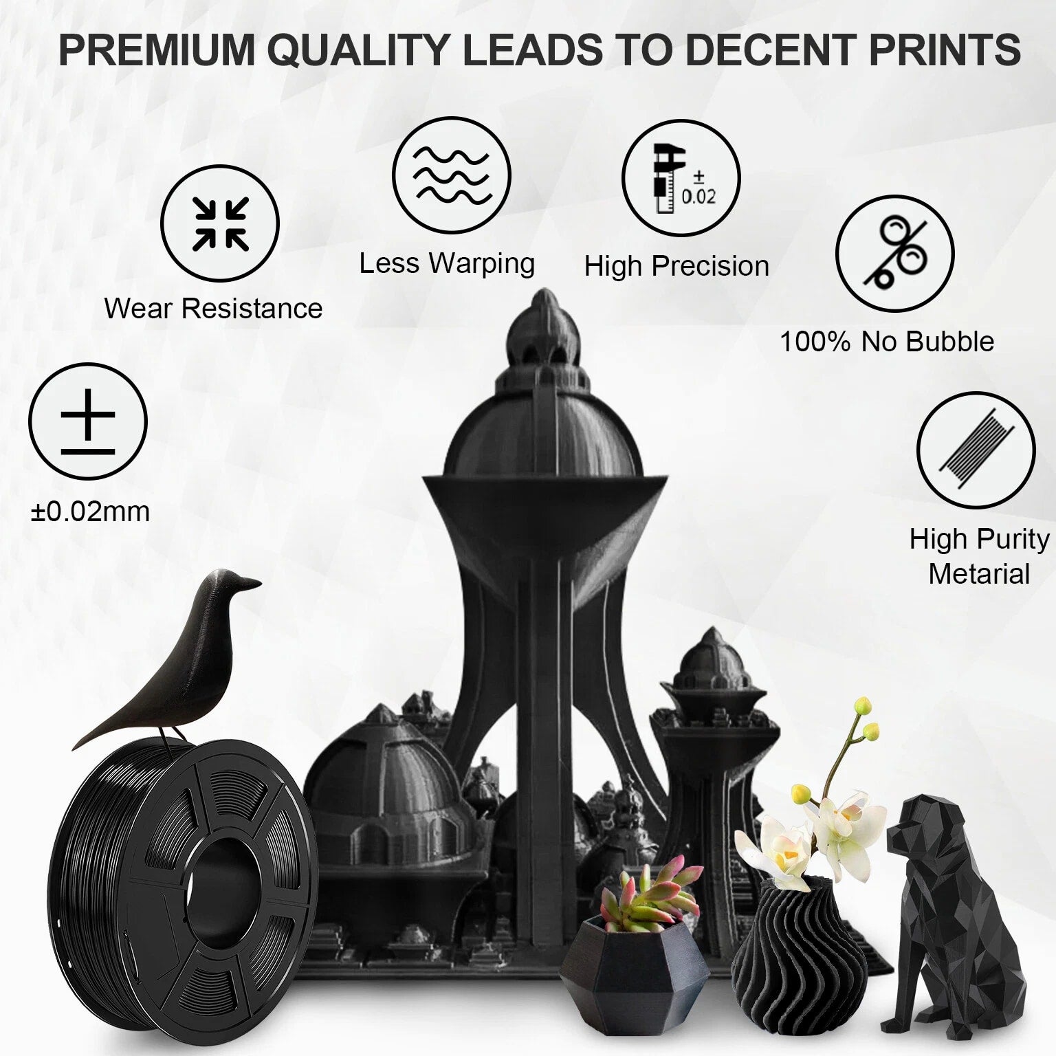 JAYO 1.1KG 3D Printer Filament High Speed Matte PETG Silk PLA ABS 1.75mm