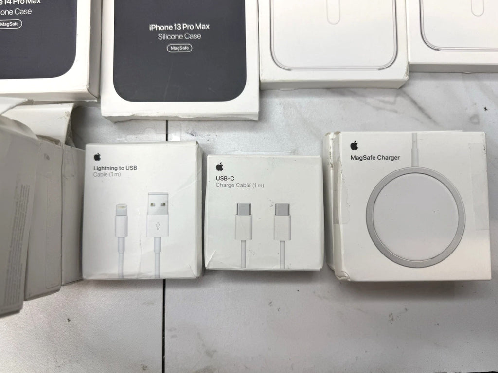 Lot of 44 iPhone Cases, Chargers and Accessories open box and used items