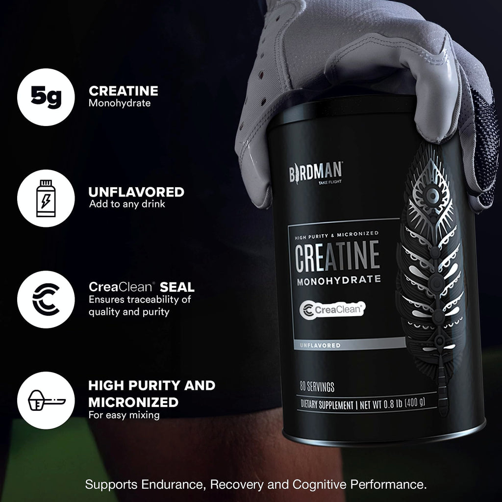 BIRDMAN Micronized Creatine Monohydrate Powder, 80 Servings