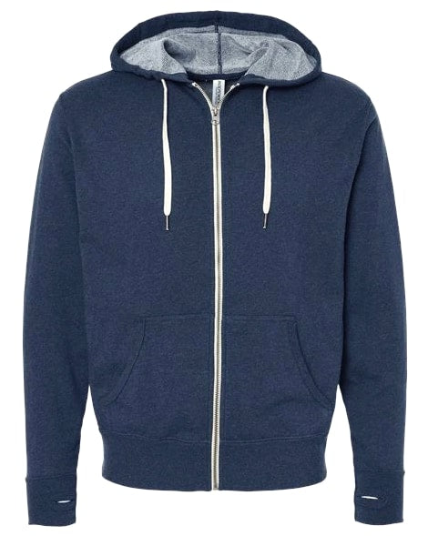 Independent Trading Co PRM90HTZ Heathered French Terry Full-Zip Hoodie Unisex