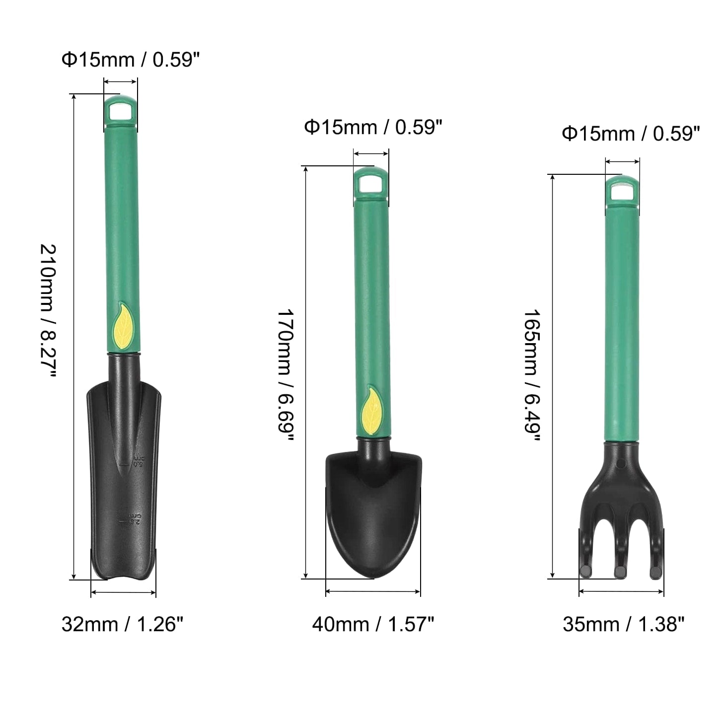 3 PCS Mini Garden Tools Set Plastic Hand Trowel Rake Spade Home Kit Plant