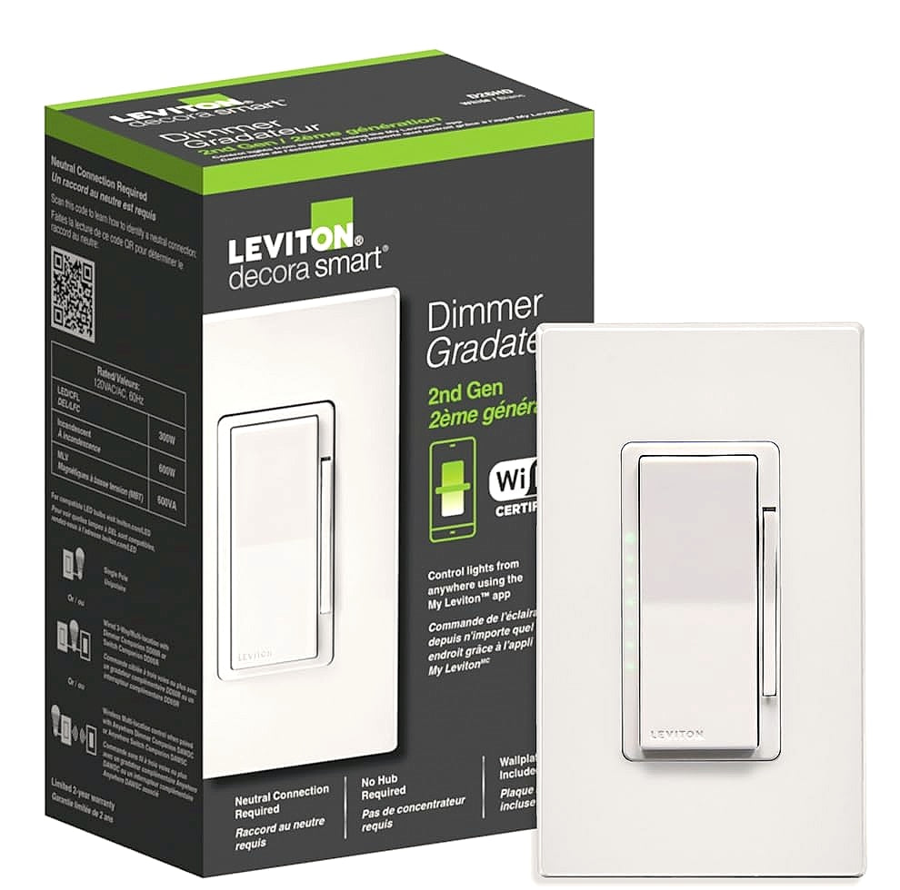 Leviton D215S-1RW Decora Smart Wi-Fi Switch, Matter Compatible