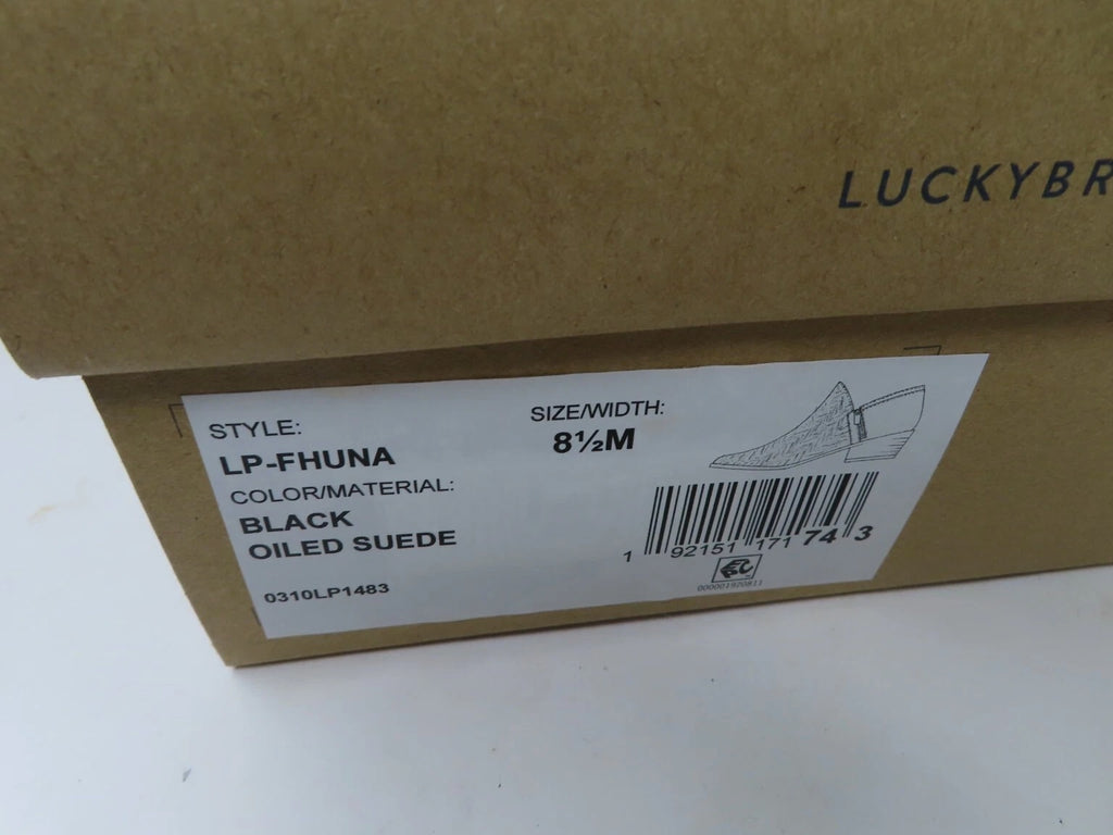 LUCKY Black Oiled Suede Ankle Zipper Boot Sz 8.5 W  LP=FHUNA