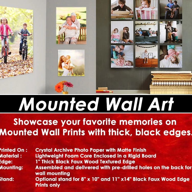 11"x14" Personalized Mounted Wall Art Prints w/ your choice of image Horizontal
