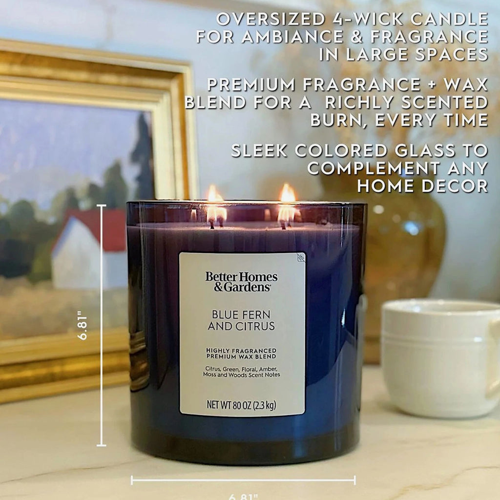 Better Homes & Gardens 4-Wick Large Oversized Jar Candle 80 oz
