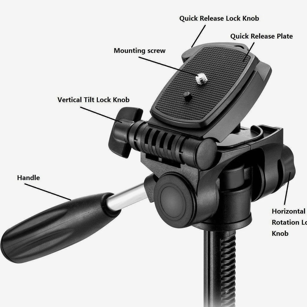 Zomei Q111 55" Heavy Duty Travel Tripod Tabletop Stand for DV DSLR Camera Phone