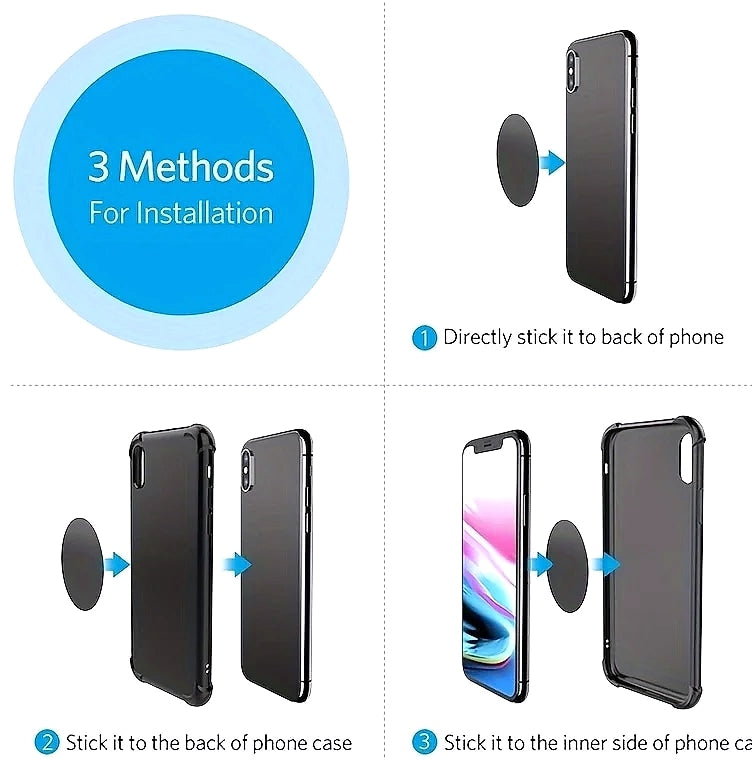 6-Pack Round Magnetic Phone Mount Universal Car Holder