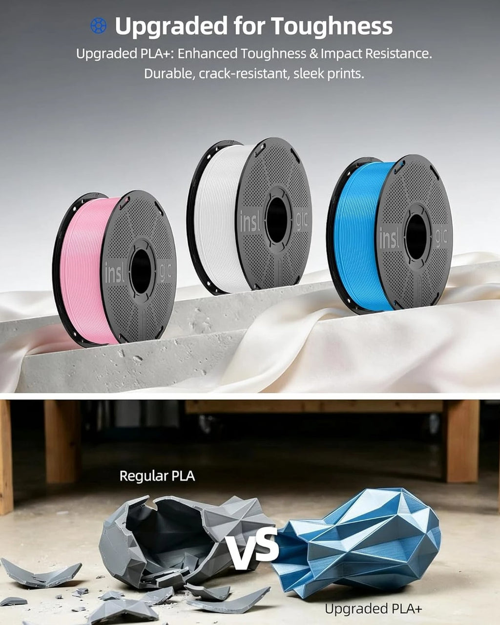 3D Printing Filament Silk PLA Filament Bundle Multicolor, Silky Smooth Finish Mo