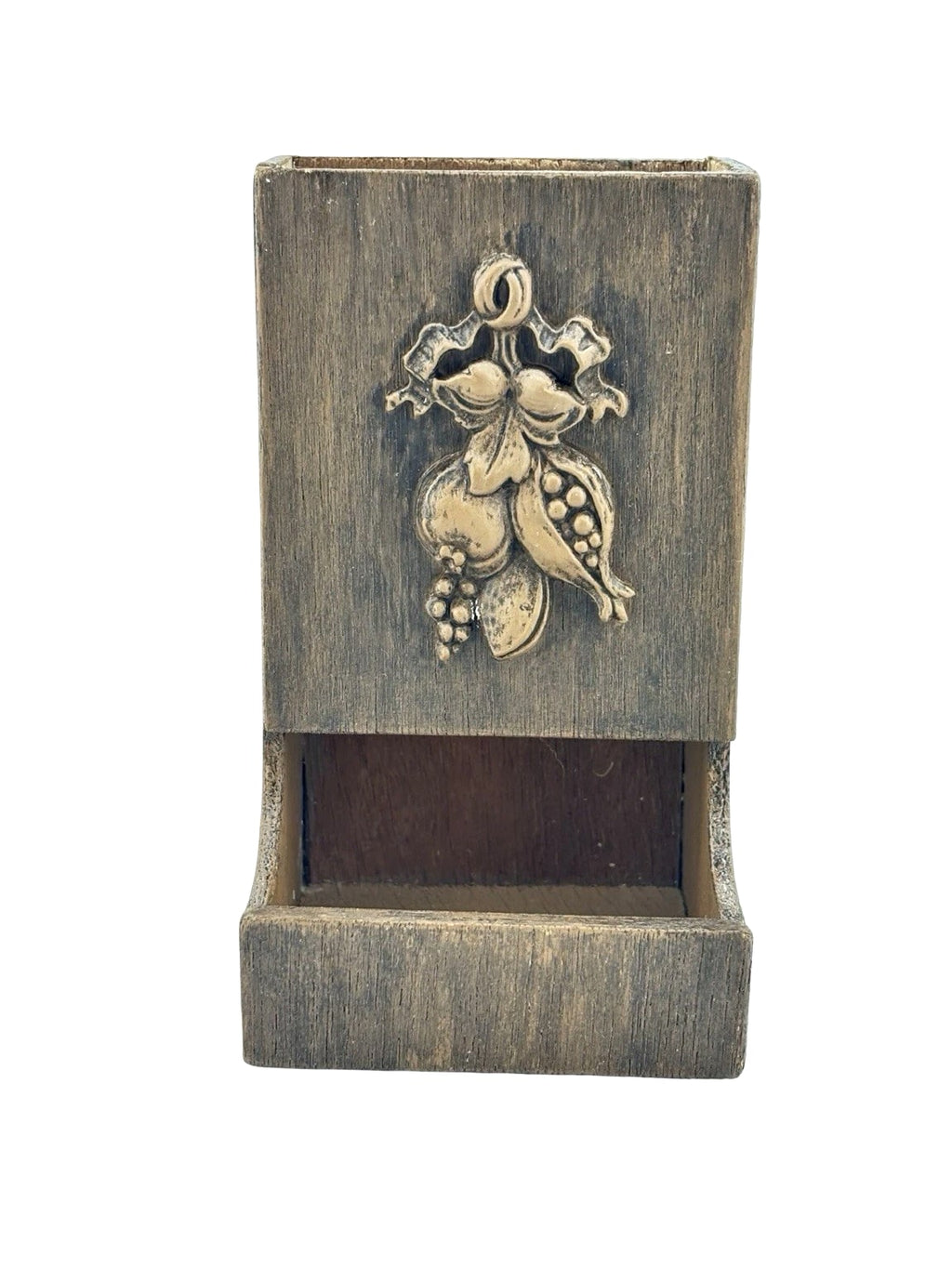 Vintage Match Box Holder Side Strike 5" Dispenser Wall Mount