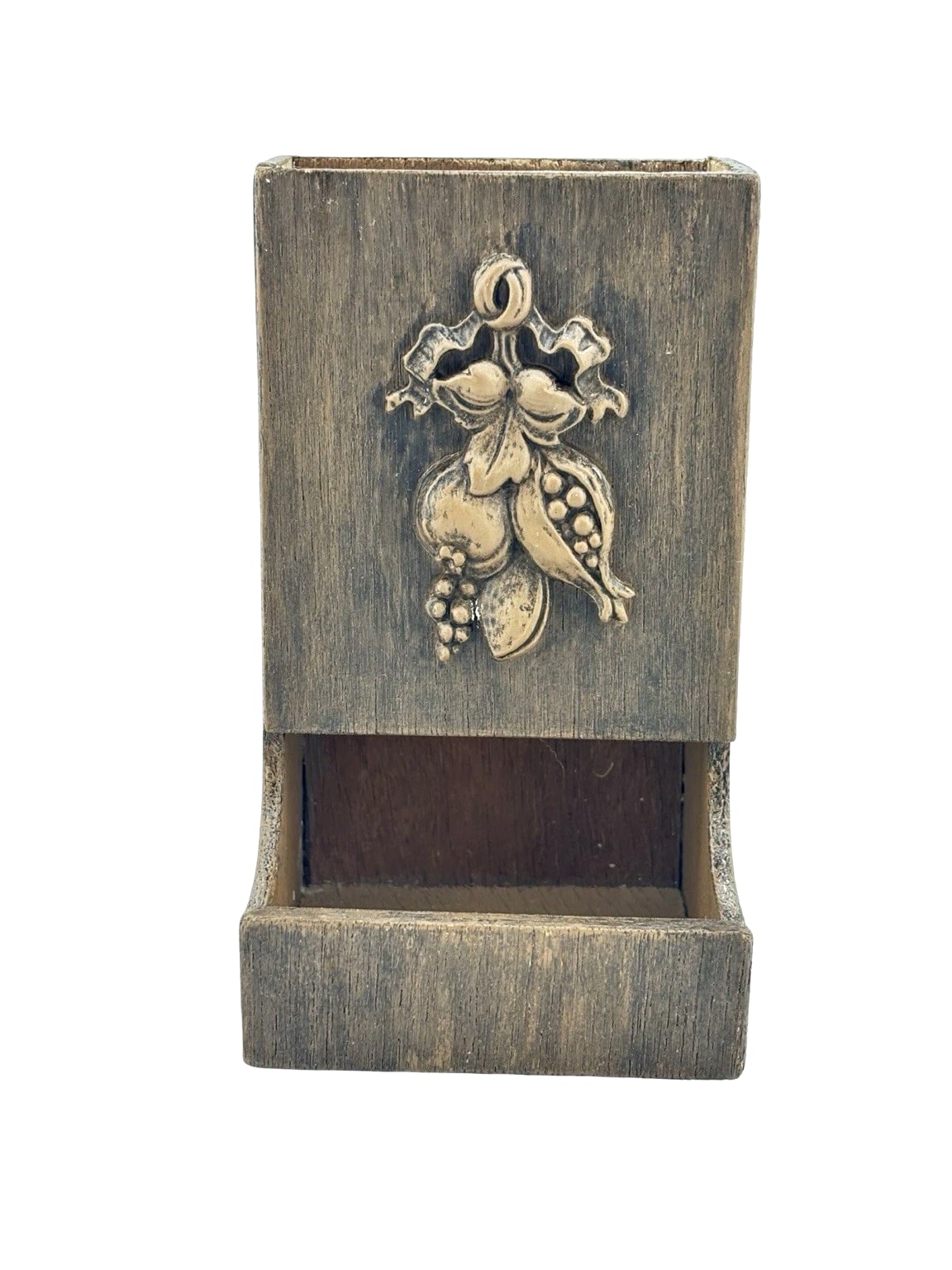 Vintage Match Box Holder Side Strike 5" Dispenser Wall Mount
