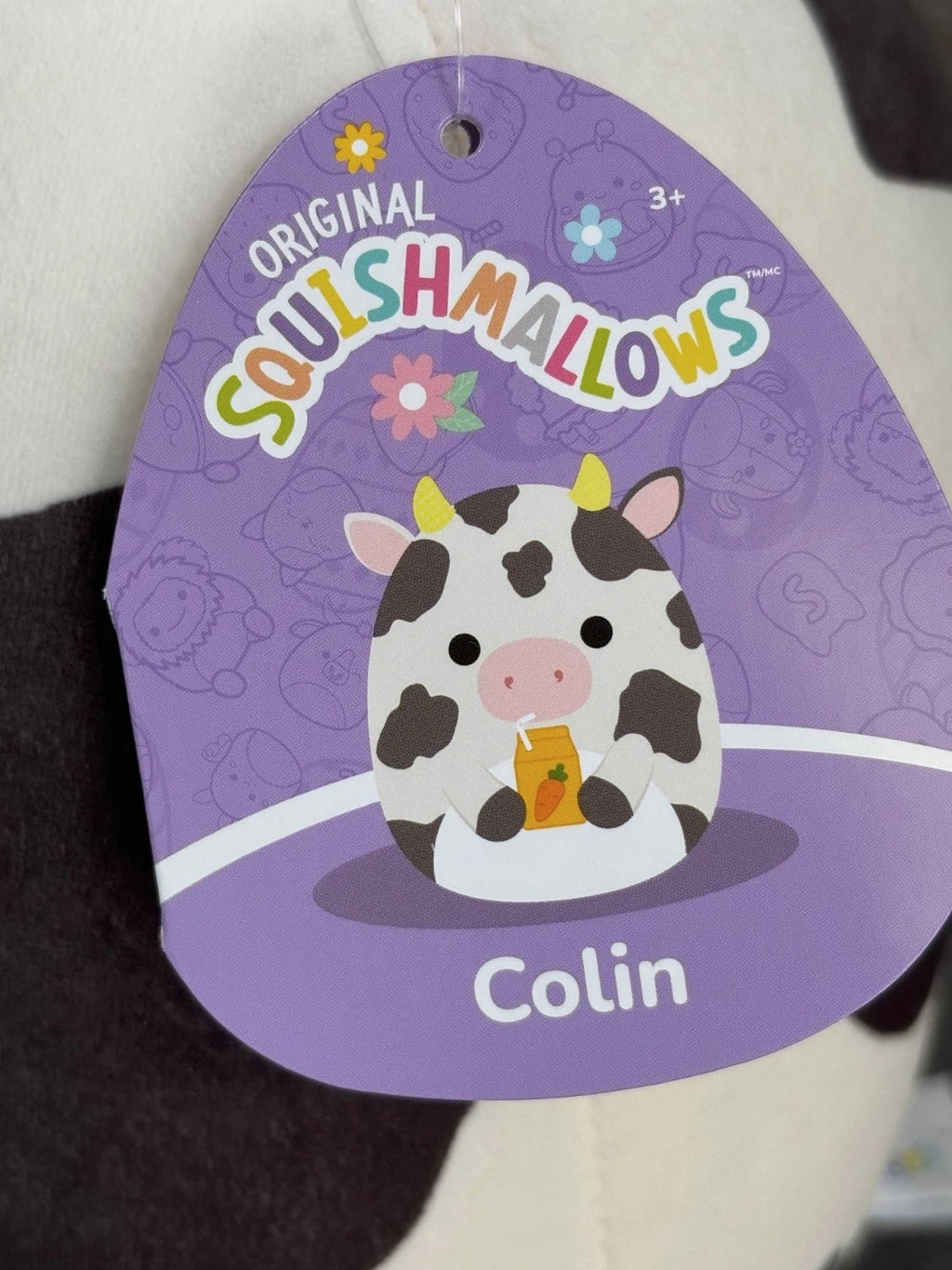Squishmallows Colin the Cow Plush Stuffed Animal, Carrot Juice Patch - NEW
