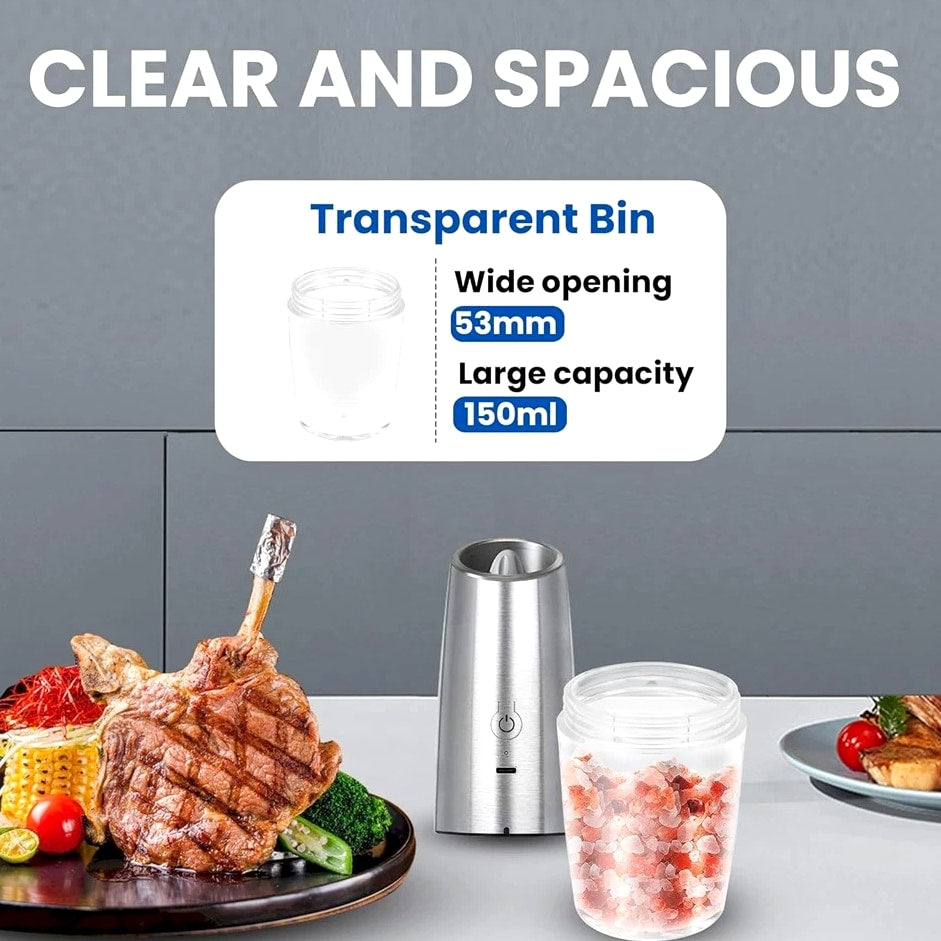 Rechargeable Electric Salt and Pepper Grinder, Adjustable Electric Salt and8190