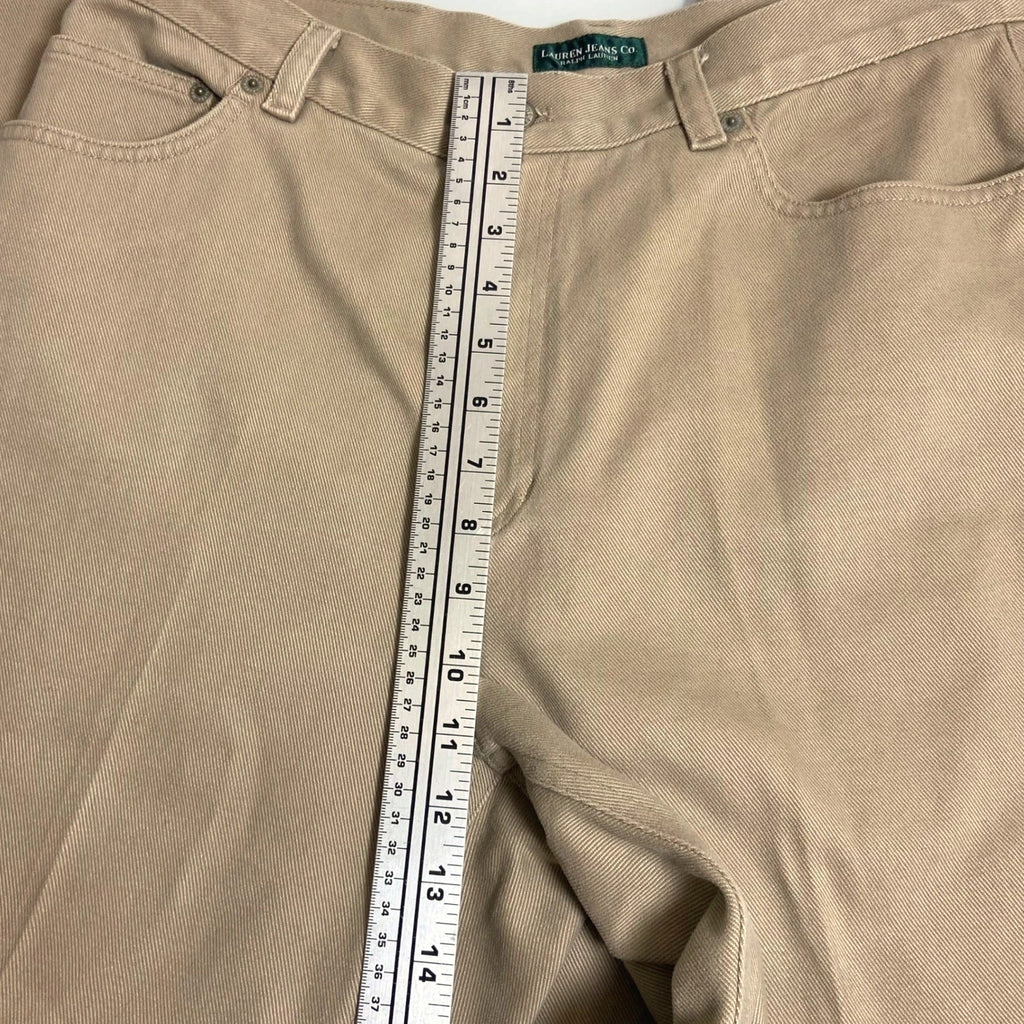 Ralph Lauren Jeans Co Women's 14 Beige Straight Leg Pants High Waisted