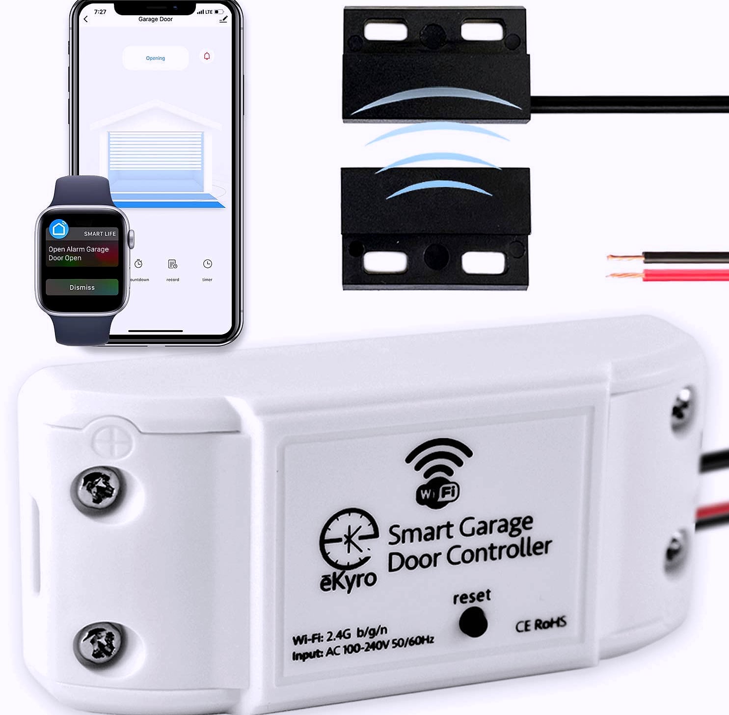 eKyro Smart Garage Door Opener WiFi Remote Controller