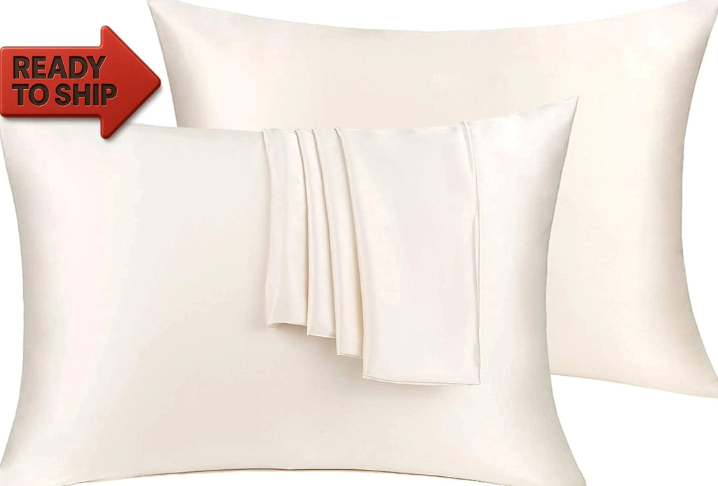 Natural Silk Pillowcase Set of 2 for Hair &Skin - Both Sides 19 Momme 600 Threa