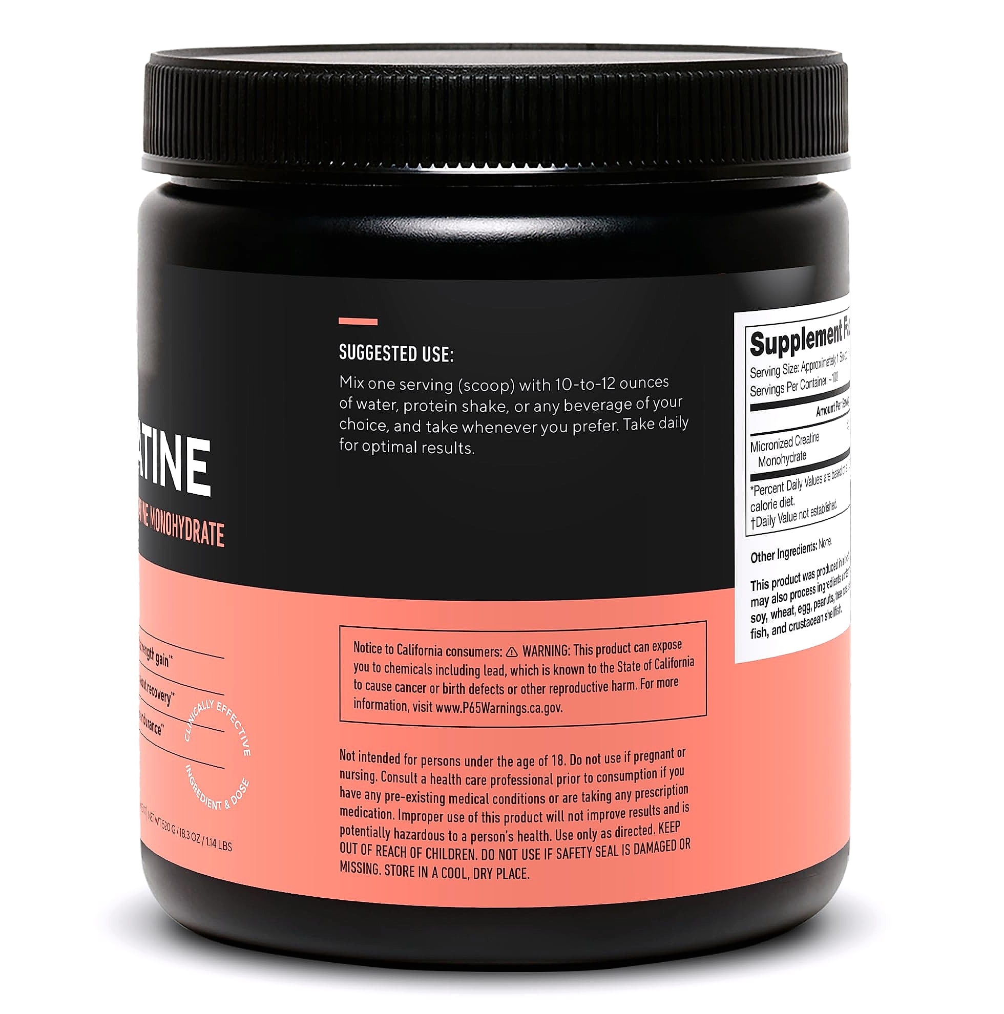 LEGION Micronized Creatine Monohydrate Powder, 100 Servings