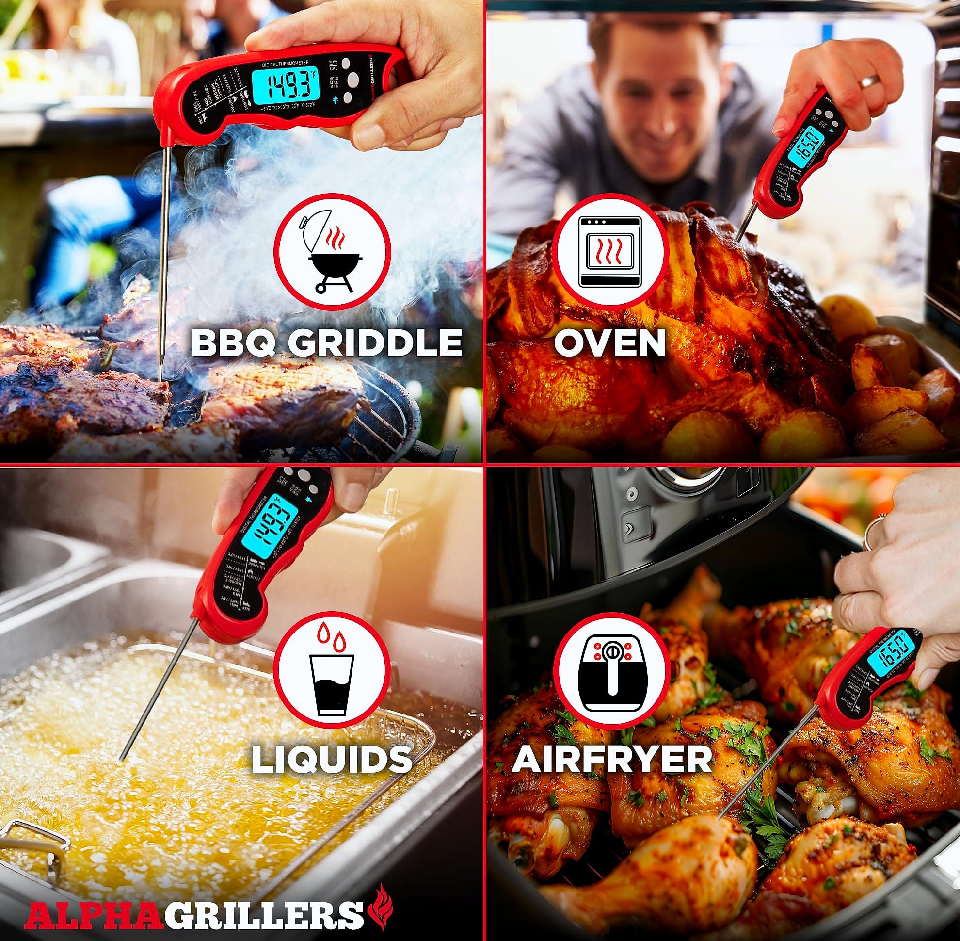 Alpha Grillers Digital Meat Thermometer with Instant Read