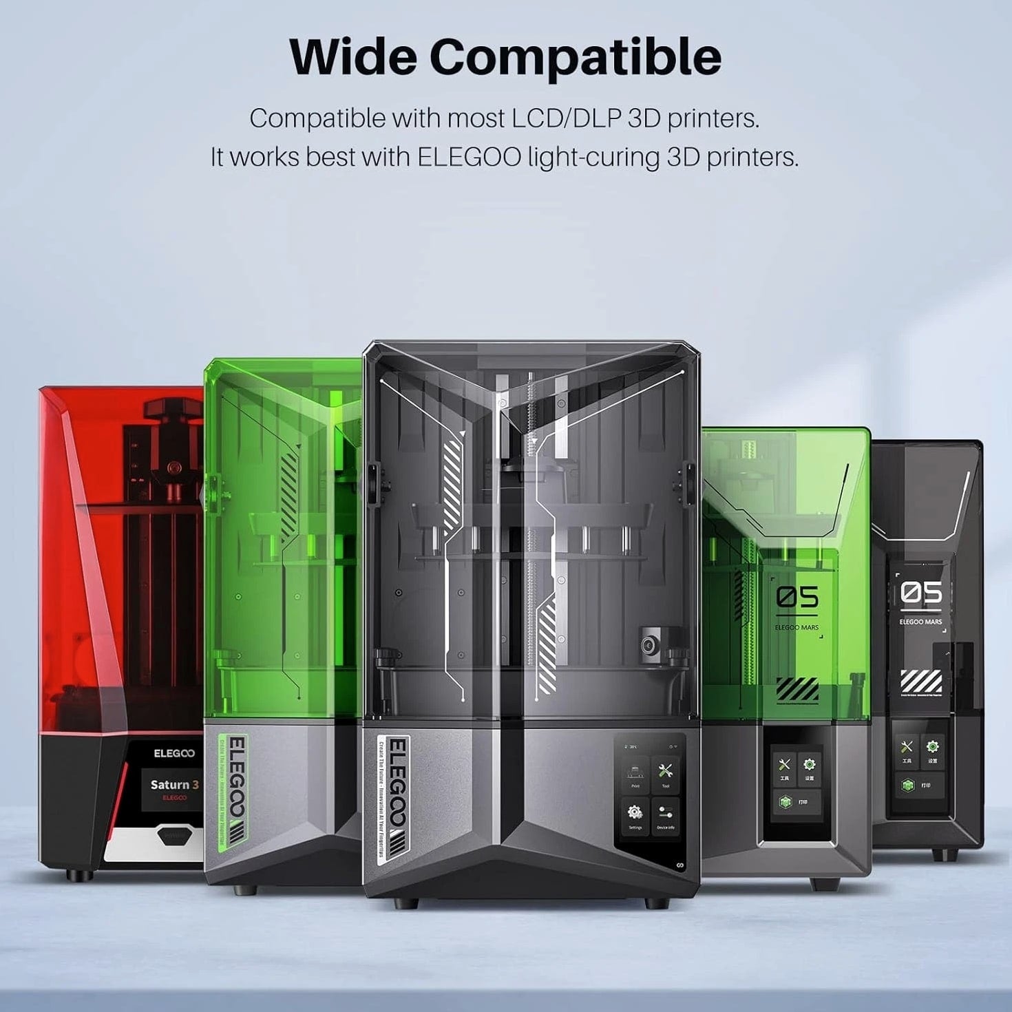 ELEGOO 3D Printer Resin 1000g - Fast Curing, Non-Toxic Clear Green