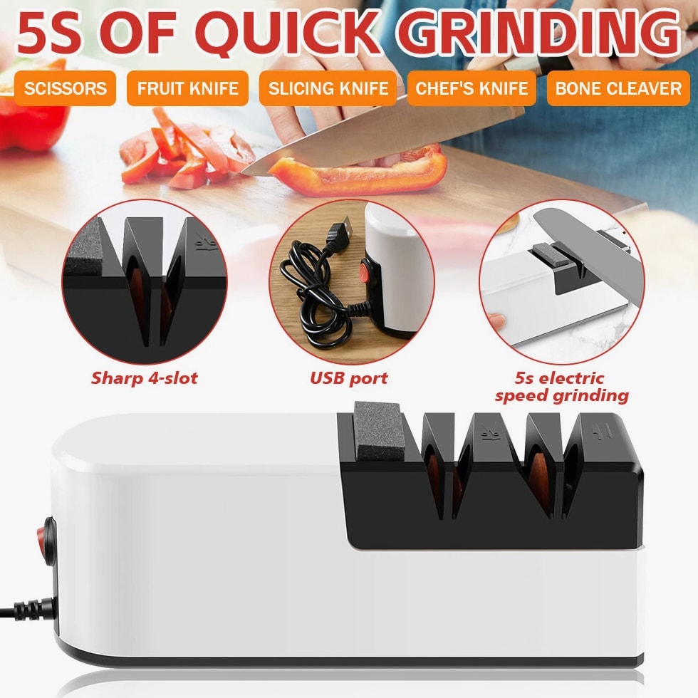 Professional Electric Knife Sharpener 3 Stage Chef Knife for Quick Sharpening US