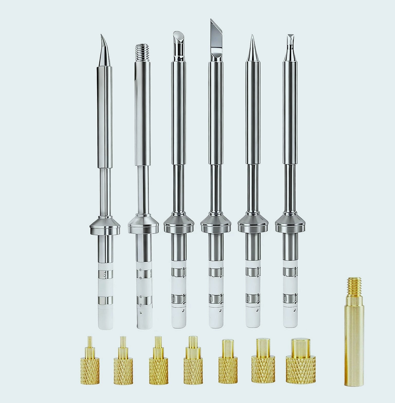 LUMINZENLUX TS100 Soldering Tips 6pc + 8pc Brass Insert Kit