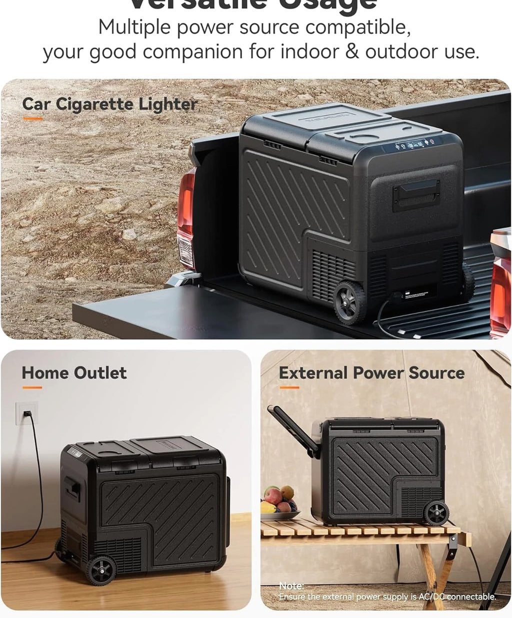 12 Volt Car Refrigerator Portable Freezer 39/48/58Qt Truck RV Fridge APP Control