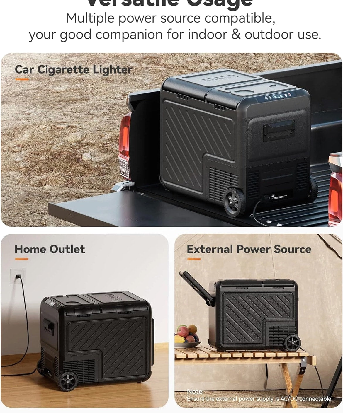 12 Volt Car Refrigerator Portable Freezer 39/48/58Qt Truck RV Fridge APP Control