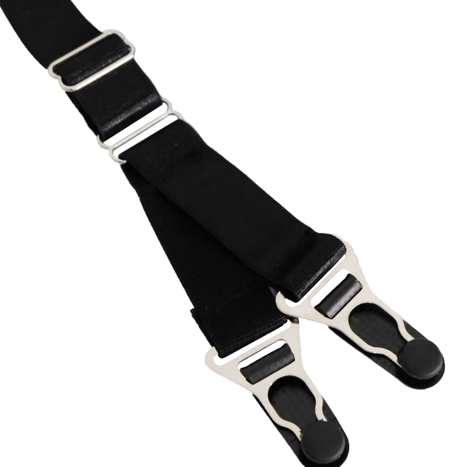 Luxallacki Stretchy Mesh Garter Belt with 6 Adjustable Y-straps and 12 Buckles
