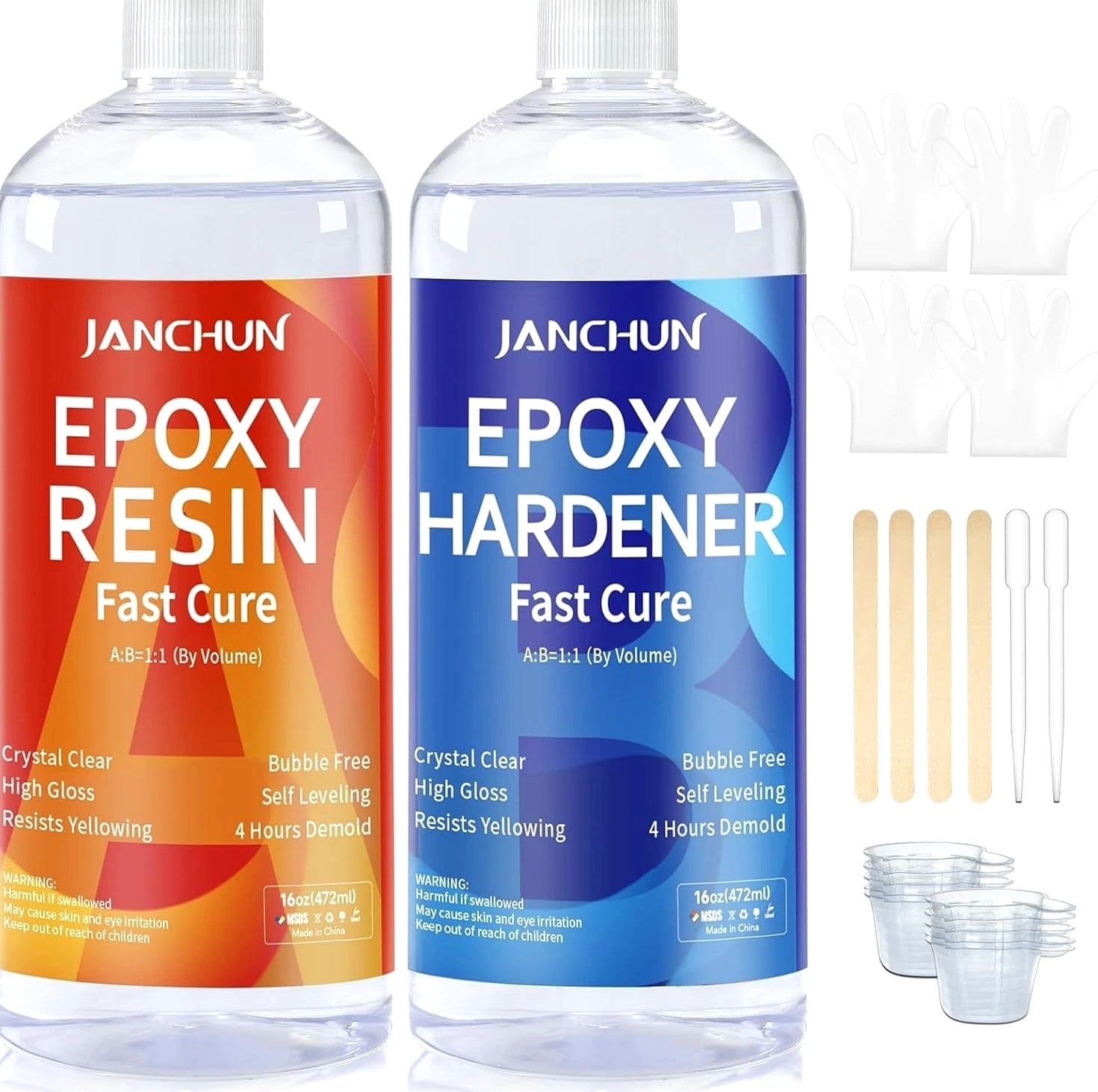 Complete 32oz Epoxy Resin Kit - Self-Leveling, Non-Toxic, For Crafts & Jewelry