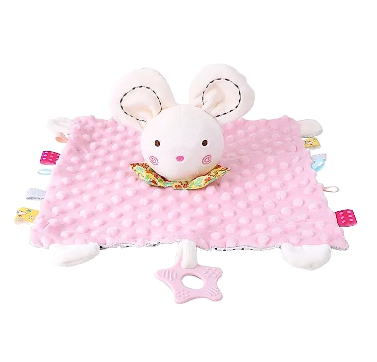 Datgo Elephant Baby Comforter Blanket with Rattle Toy