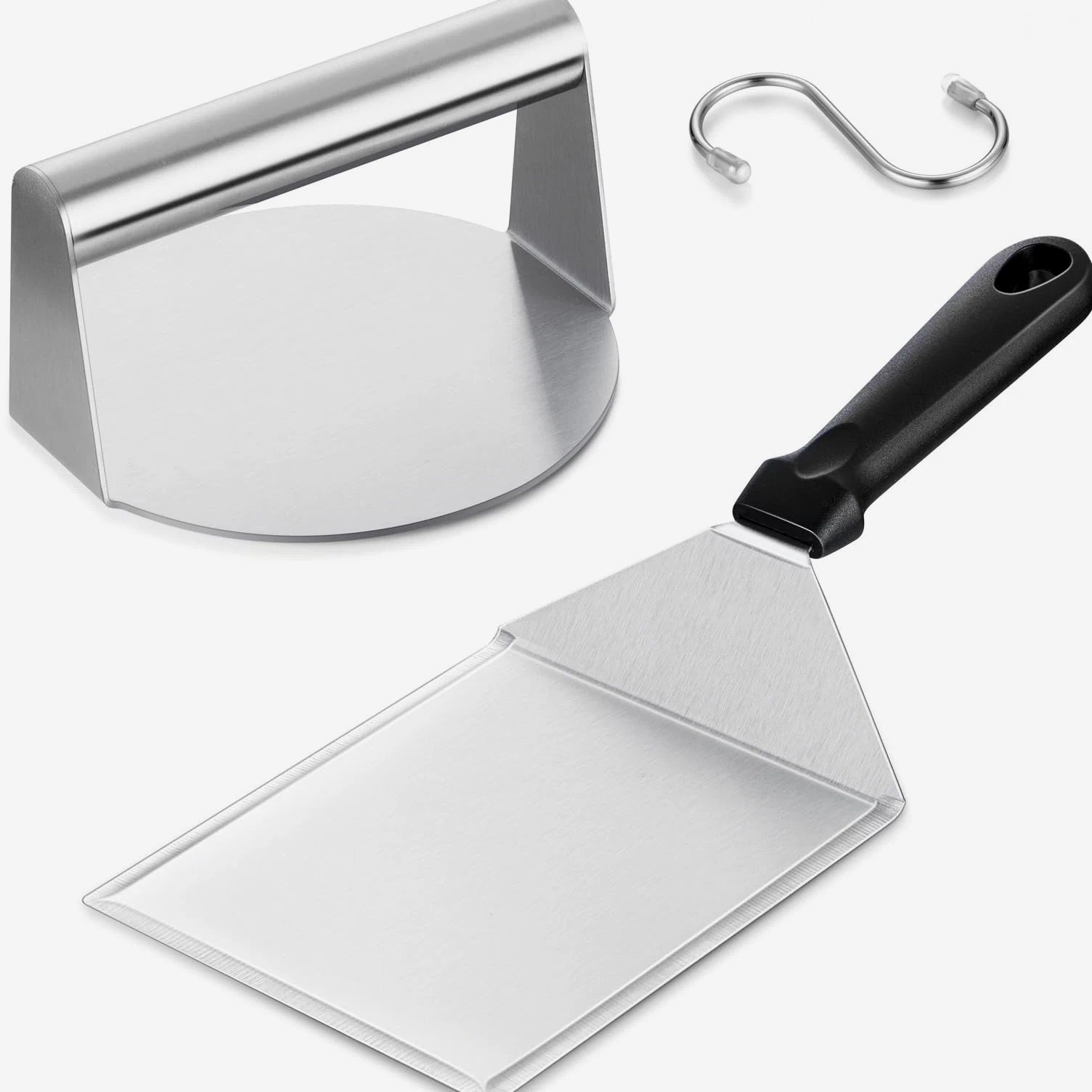 Smashed Burger Kit, Large Burger Spatula, 5½ inch Stainless Steel Burger Pres...