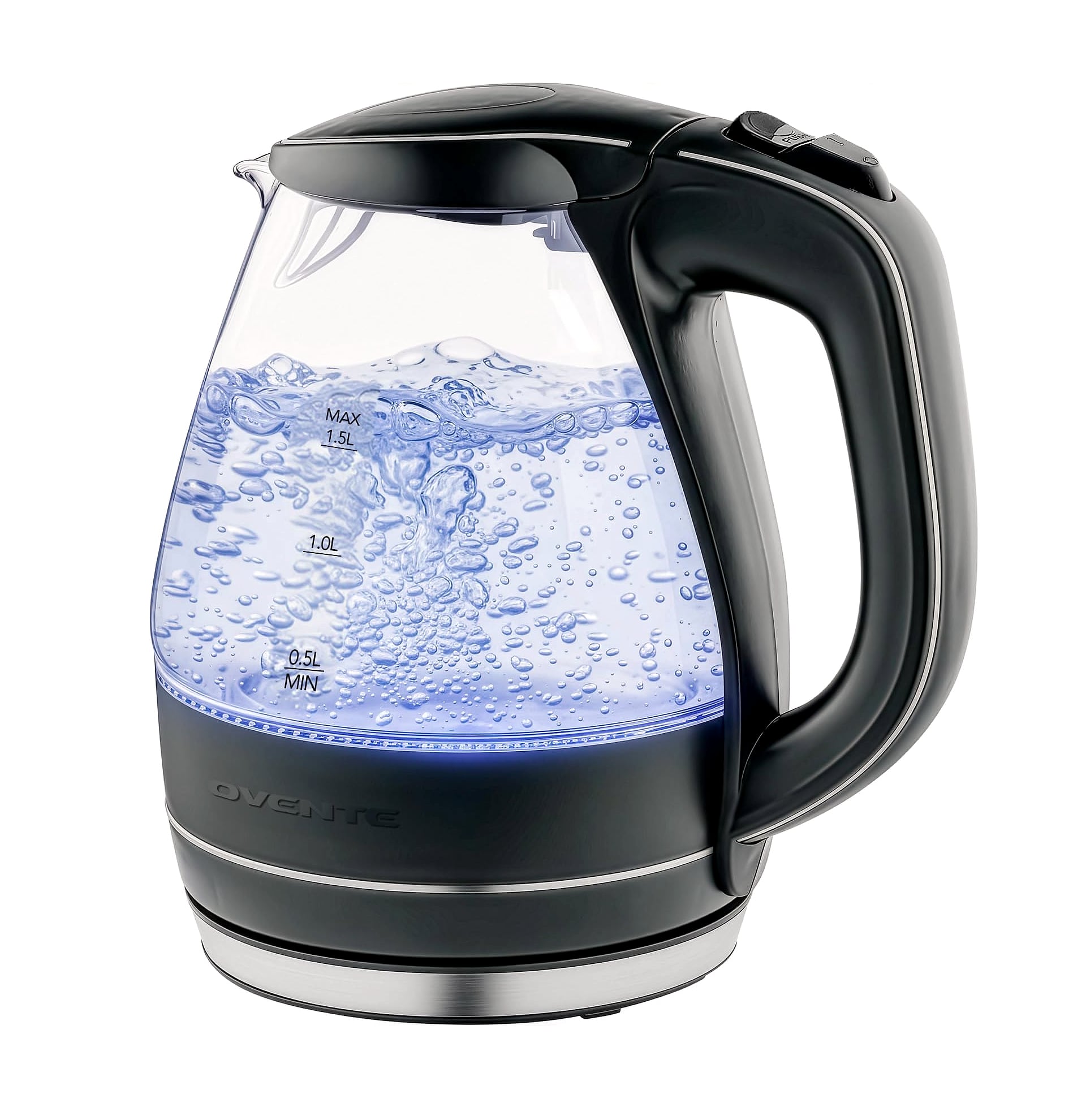 OVENTE KG83B Electric Kettle, 1.5L Borosilicate Glass Water Boiler
