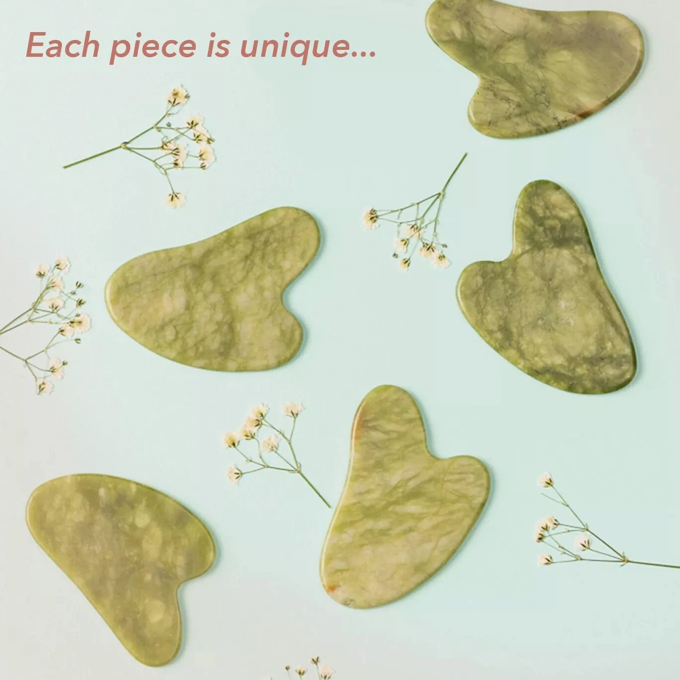 Gua Sha Jade Stone - Natural Rose Quartz Face Body Massager Facial Scraper