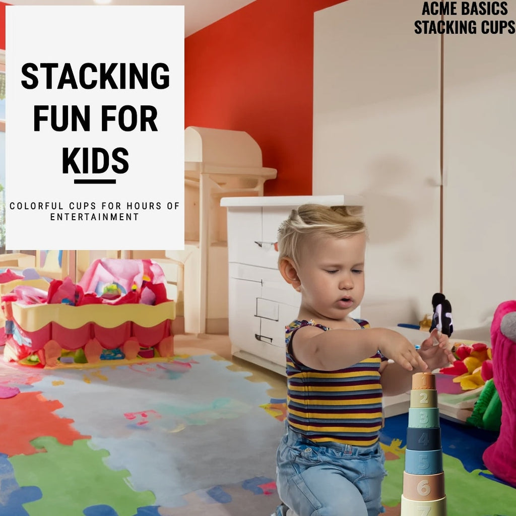 Toy Stacking Cups. Fun Educational Baby Toys, Waterproof Silicone for  Toddlers
