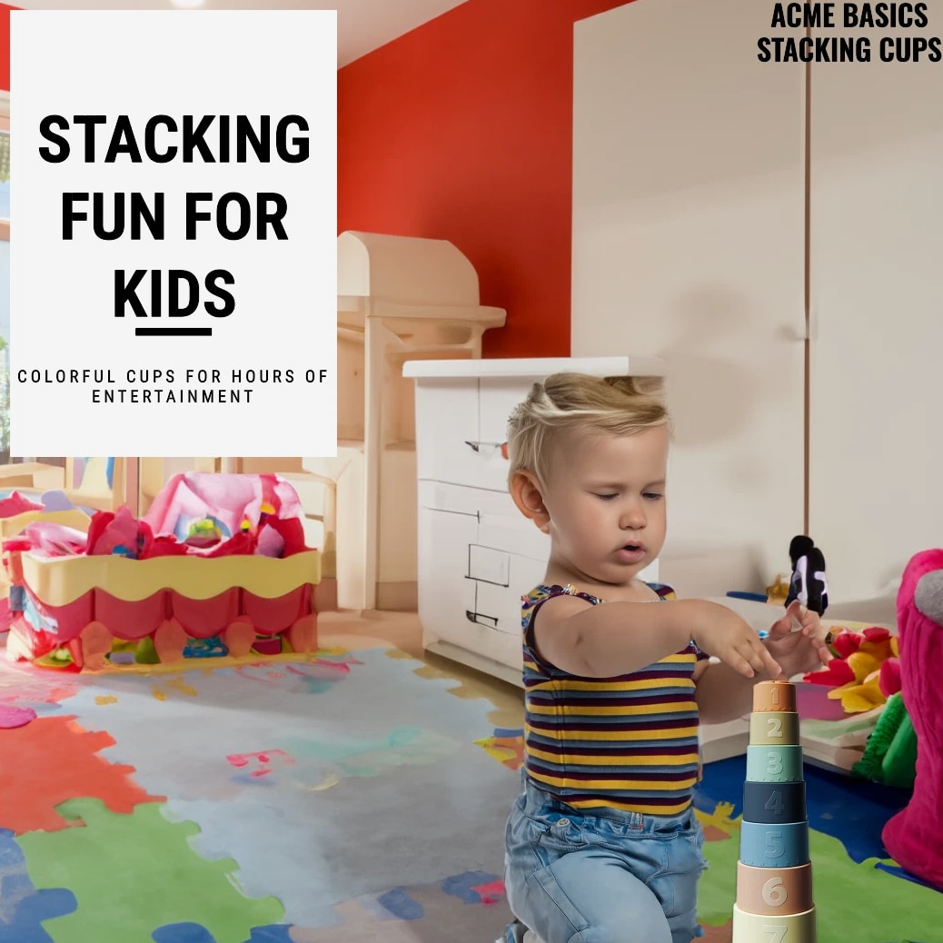 Toy Stacking Cups. Fun Educational Baby Toys, Waterproof Silicone for  Toddlers