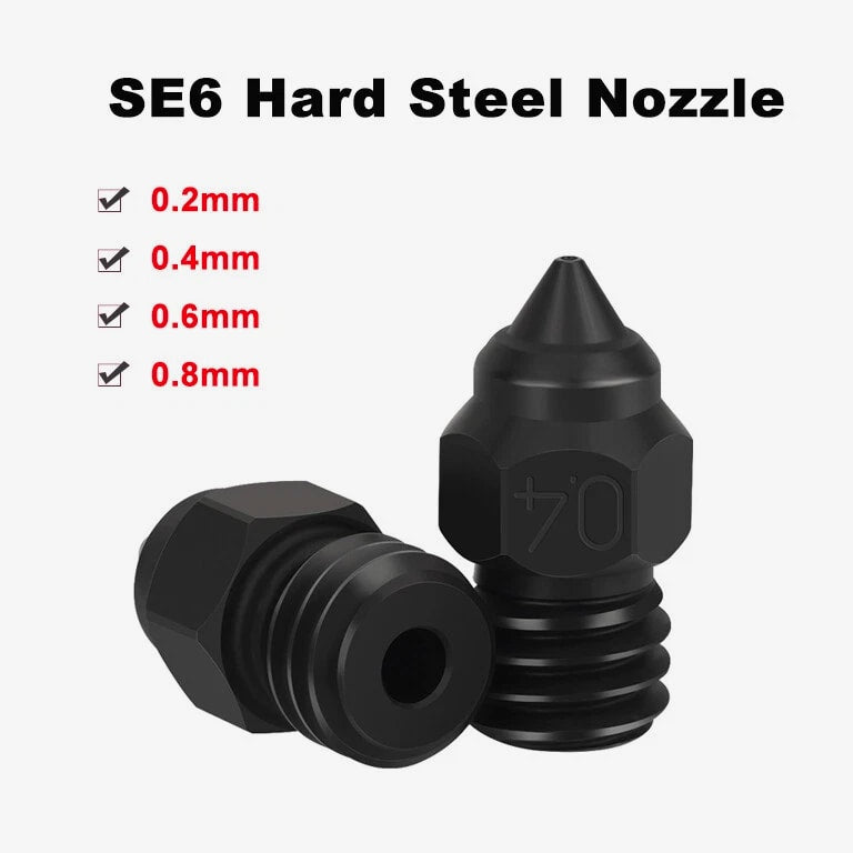 SE6 Hard Steel Nozzles for CR6 SE/CR10/Ender 3/Ender 5 3D Printer Parts 1.75MM