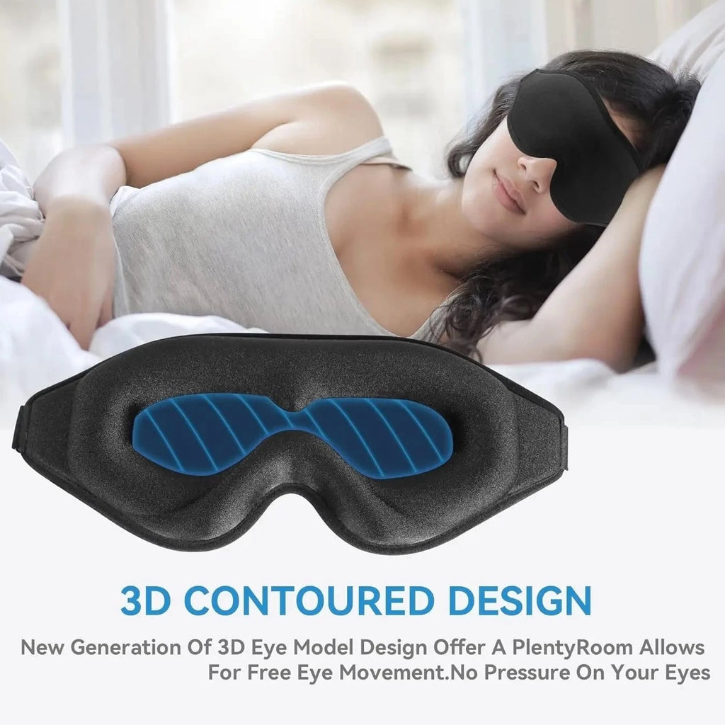 Travel Silk Eye Mask - Blackout Eye Cover for Rest & Deep Sleep (1 Pc)