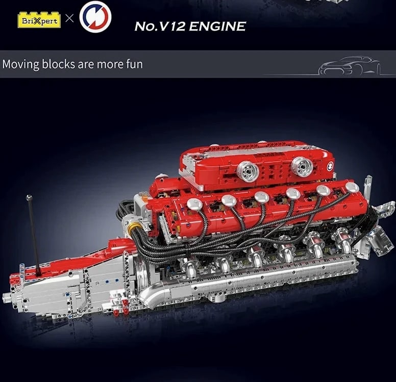 MOULD KING 10169 V12 Engine Model - 3472 Pcs Motorized Building Kit for Adult Car