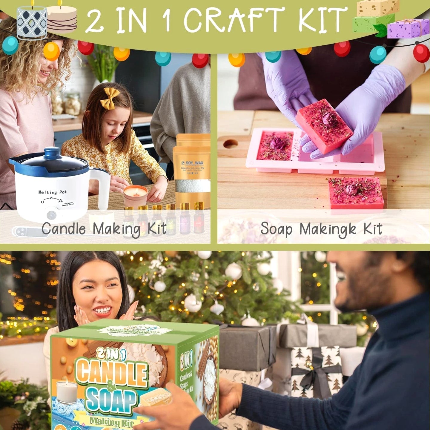 2-In-1 Candle & Soap Making Kit for Beginners, Complete All-in-One DIY Kit