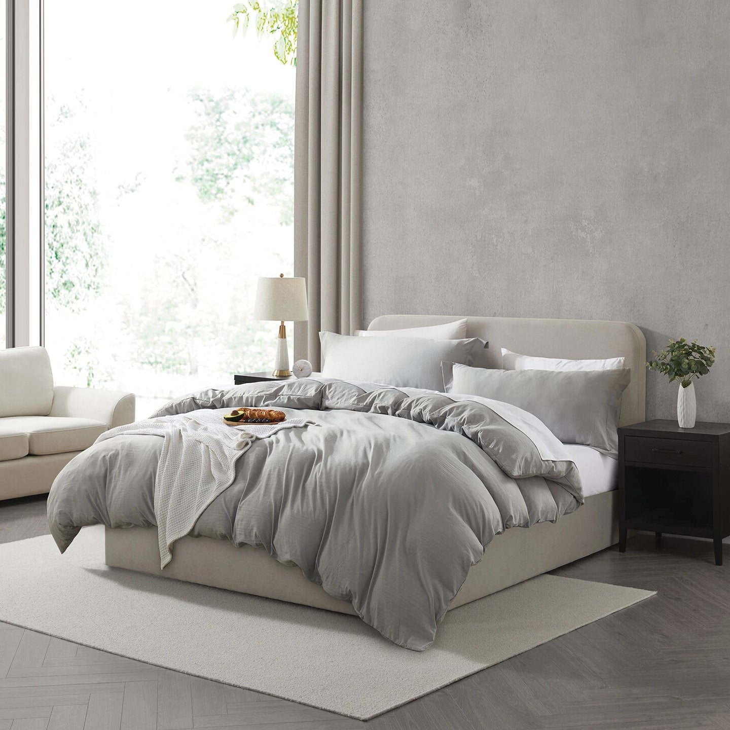 3 Pc Duvet Cover Set, King/Queen Soft Pre-Washed Comforter Cover & Pillow Shams