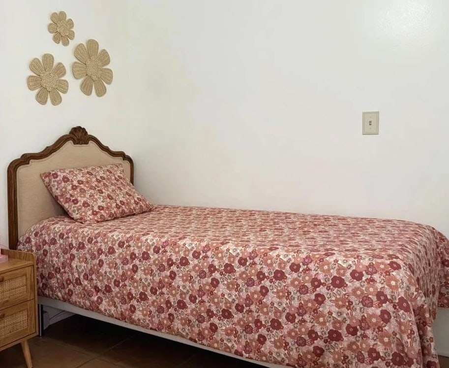 Full/Queen Printed Easy Care Duvet Cover and Sham Set Copper/Light Pink Floral
