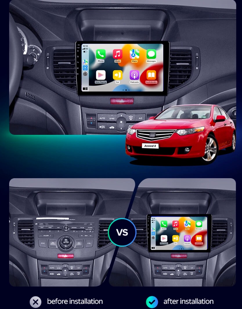 Wireless Carplay 4-64G Android 13 For Acura TSX 2009-2014 Car Stereo Radio GPS