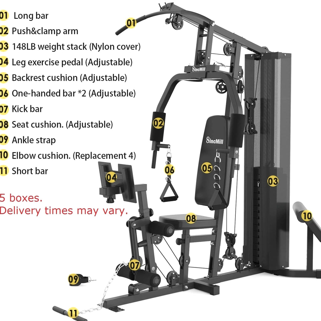 Home Gym SCM-1148L&5003 148LB Multifunctional Full Body Exercise Equipment