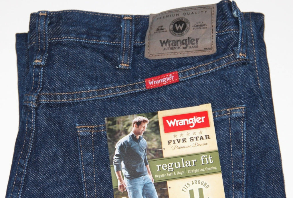 New Wrangler Five Star Regular Fit Jeans Men’s Sizes Five Colors 100% Cotton