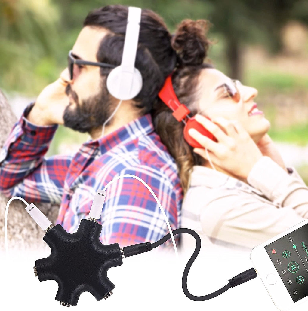Onelinkmore 5-Jack 3.5mm Headphone Splitter Audio Adapter
