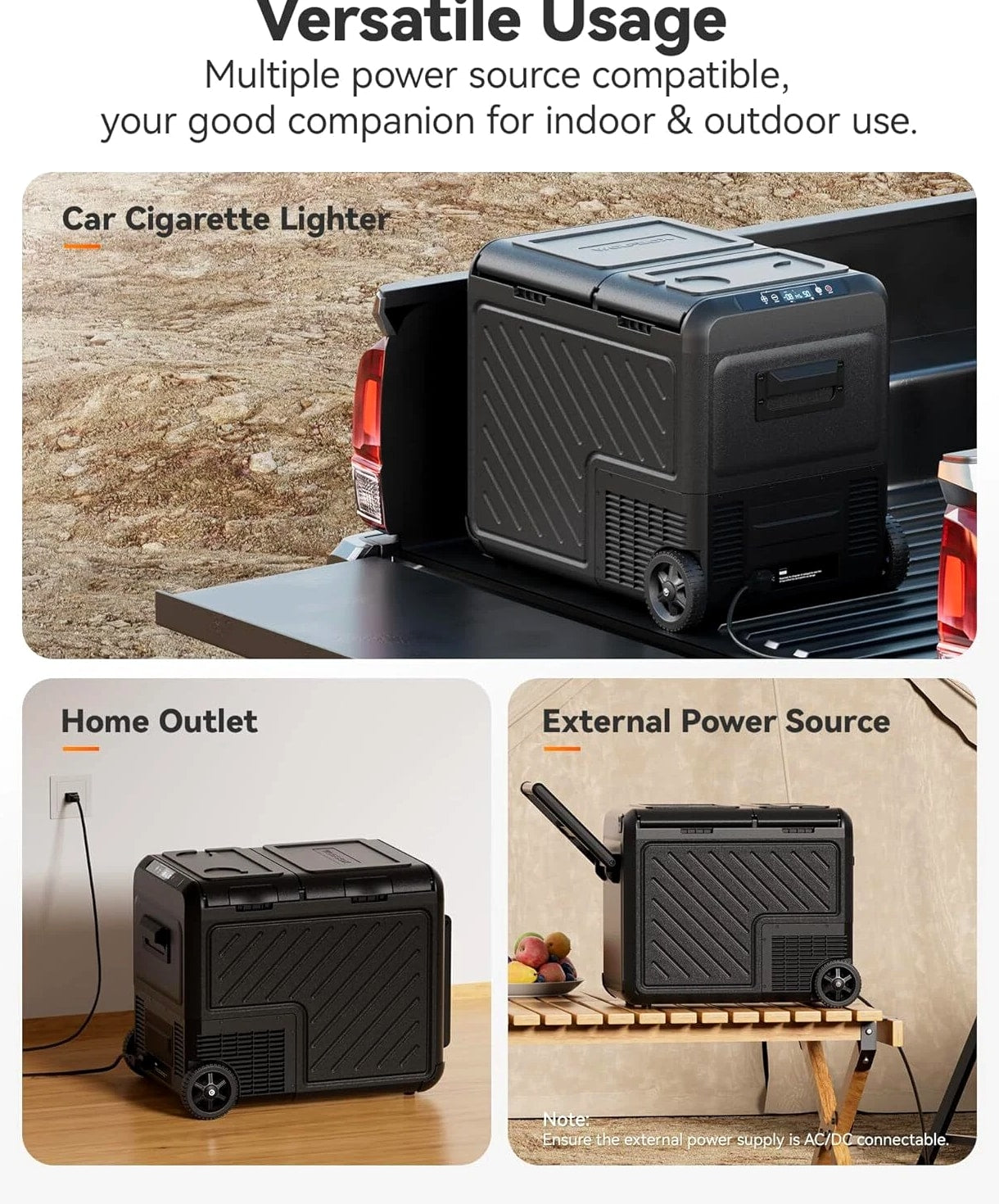 WOLFBOX 39/48/58qt Portable Freezer Fridge Cooler Car Camping Truck Refrigerator